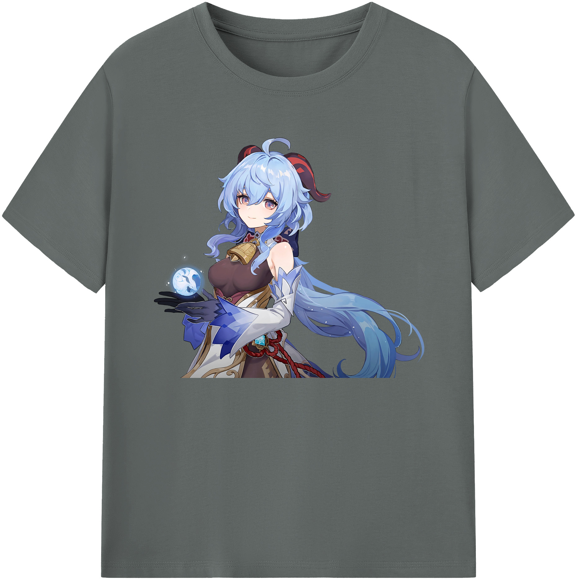 げんし神 甘雨 かんう genshin Ganyu 綿100％ メンズ半袖Tシャツ｜肌触りやわらか＆通気性
